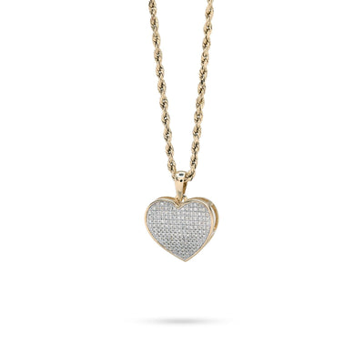 Real 10k Yellow Gold 0.45CTW Natural Diamond Heart Pendant 3.5g Womens Charm - Elite Jewelers - Charms & Pendants