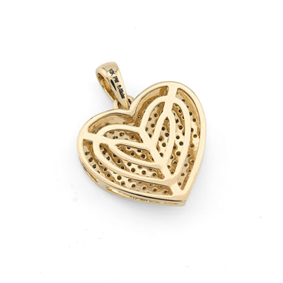 Real 10k Yellow Gold 0.45CTW Natural Diamond Heart Pendant 3.5g Womens Charm - Elite Jewelers - Charms & Pendants
