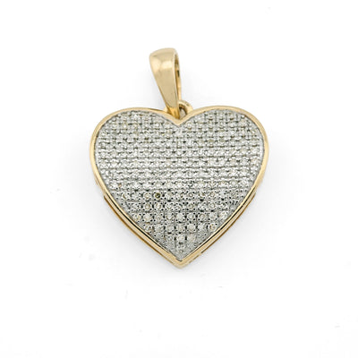 Real 10k Yellow Gold 0.45CTW Natural Diamond Heart Pendant 3.5g Womens Charm - Elite Jewelers - Charms & Pendants