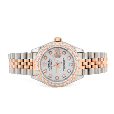 Rolex 28MM Datejust 1CT Natural Diamond Dial/Bezel MOP Face 2 Tone Rose Hidden Clasp Jubilee Watch - Elite Jewelers - Luxury Watch