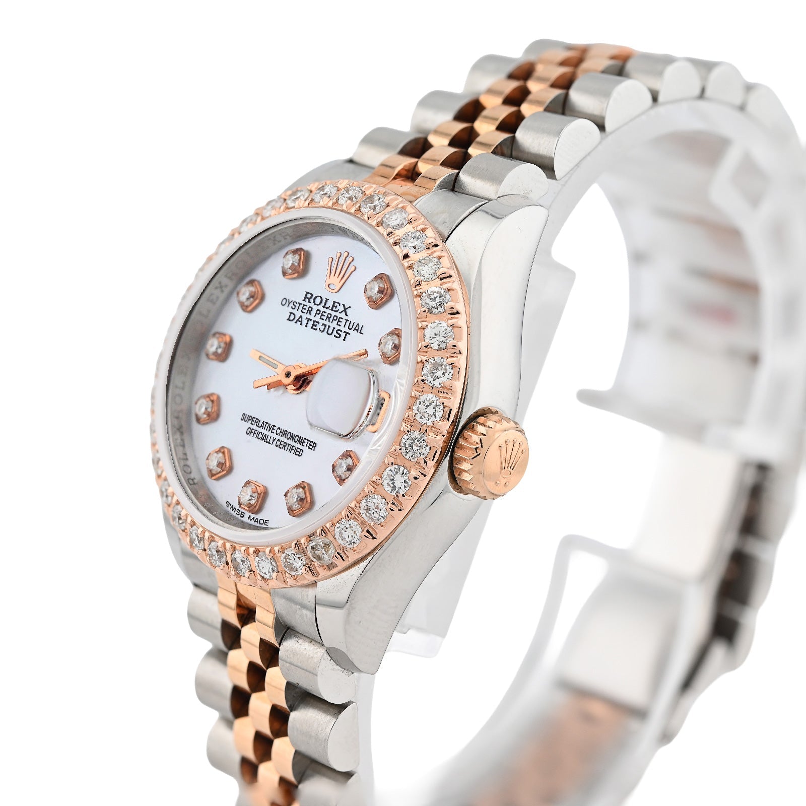 Rolex 28MM Datejust 1CT Natural Diamond Dial/Bezel MOP Face 2 Tone Rose Hidden Clasp Jubilee Watch - Elite Jewelers - Luxury Watch