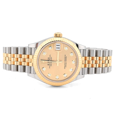 Rolex 31MM 18K Yellow Gold Diamond Dial Fluted Bezel Champagne Face Jubilee Band Full SET 2025 - Elite Jewelers - Luxury Watch