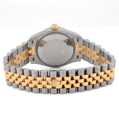 Rolex 31MM 18K Yellow Gold Diamond Dial Fluted Bezel Champagne Face Jubilee Band Full SET 2025 - Elite Jewelers - Luxury Watch