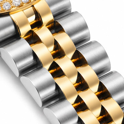 Rolex 31MM Datejust 2-Tone Diamond Bezel/Dial Champagne Face Jubilee Band Watch - Elite Jewelers-Luxury Watch
