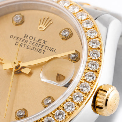 Rolex 31MM Datejust 2-Tone Diamond Bezel/Dial Champagne Face Jubilee Band Watch - Elite Jewelers-Luxury Watch
