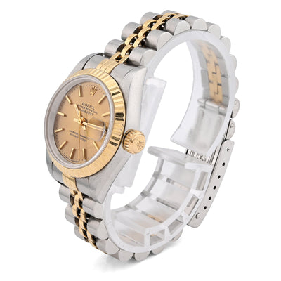 Rolex 31MM Datejust Two Tone 18k Gold & SS Fluted Bezel Champagne Face 68273 Watch - Elite Jewelers - Luxury Watch