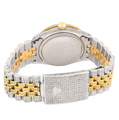 Rolex 36MM DateJust 15.75CT Natural Diamond Bussdown Roman Numeral Dial Jubilee Band 2 Tone Watch - Elite Jewelers - Luxury Watch