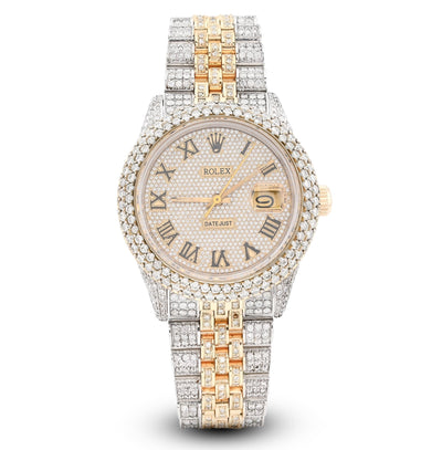 Rolex 36MM DateJust 15.75CT Natural Diamond Bussdown Roman Numeral Dial Jubilee Band 2 Tone Watch - Elite Jewelers - Luxury Watch
