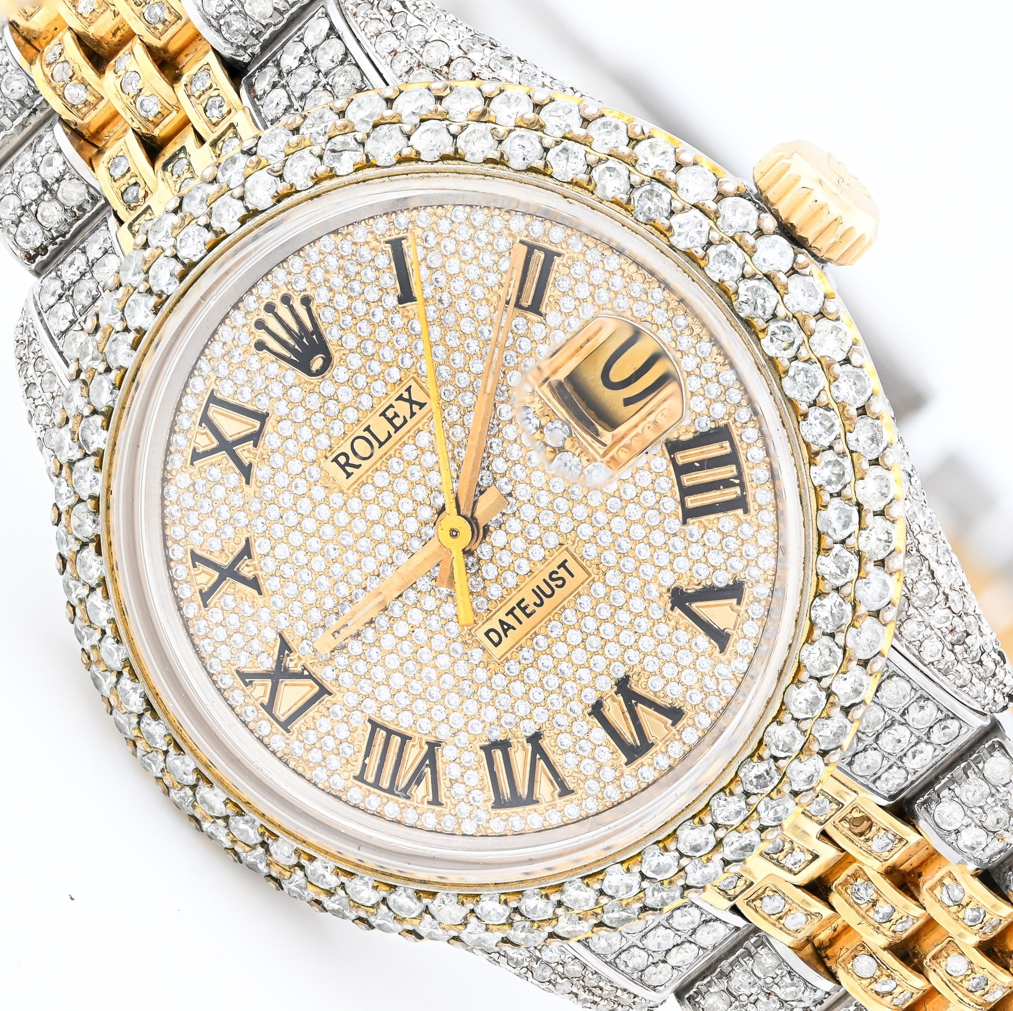 Rolex 36MM DateJust 15.75CT Natural Diamond Bussdown Roman Numeral Dial Jubilee Band 2 Tone Watch - Elite Jewelers - Luxury Watch
