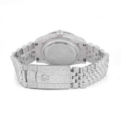 Rolex 36MM DateJust 15.75CT Natural Diamond Bussdown Roman Numeral Dial Jubilee Band All White Watch - Elite Jewelers-Luxury Watch