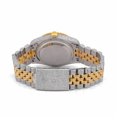 Rolex 36MM DateJust 15CT Natural Diamond Bussdown Roman Numeral Dial Jubilee Band 2 Tone Yellow Watch - Elite Jewelers-Luxury Watch