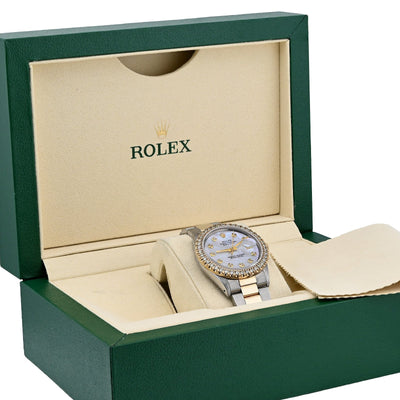 Rolex 36MM Datejust 2.5CT Natural Diamond Bezel/Dial MOP Face Men Women Watch - Elite Jewelers - Luxury Watch