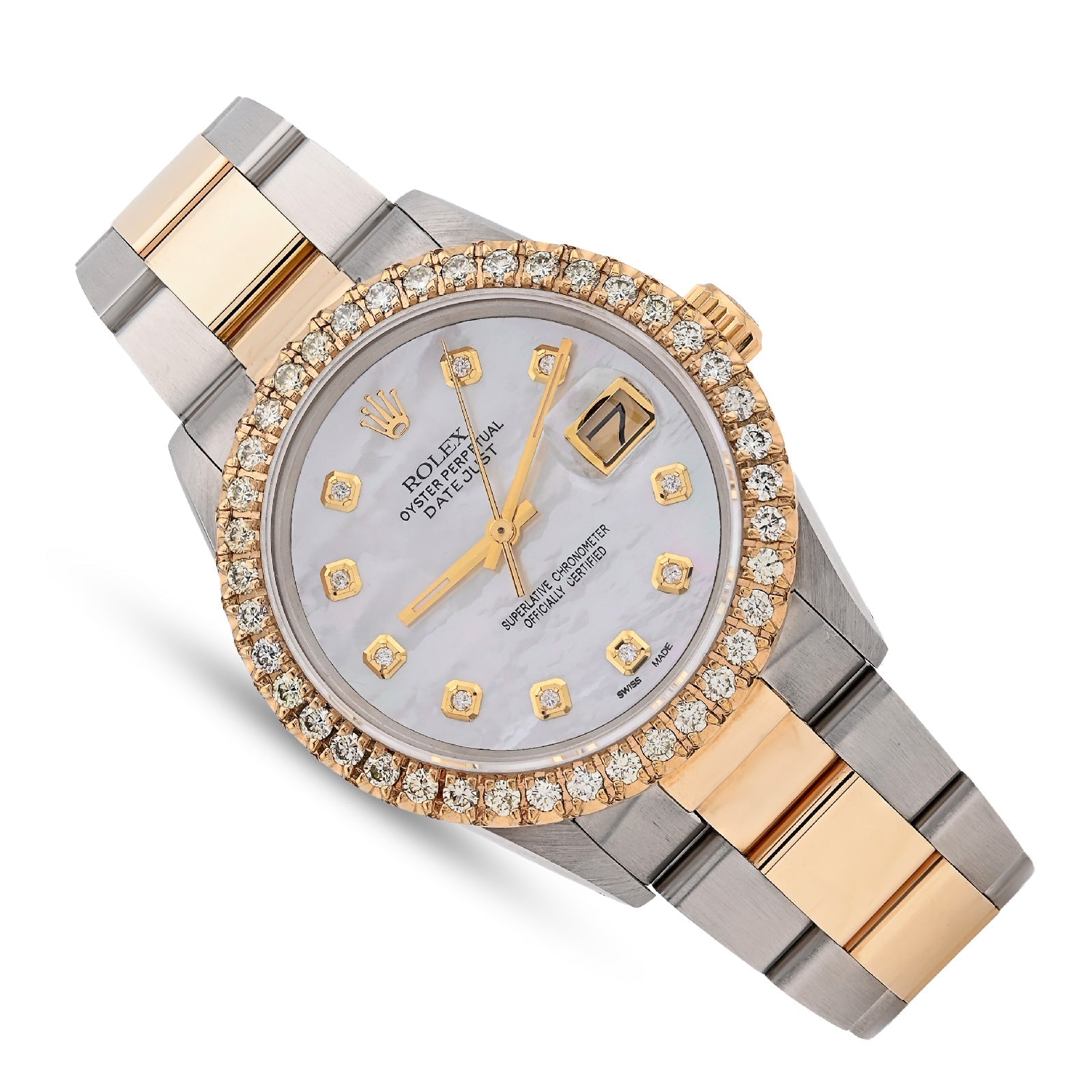 Rolex 36MM Datejust 2.5CT Natural Diamond Bezel/Dial MOP Face Men Women Watch - Elite Jewelers - Luxury Watch