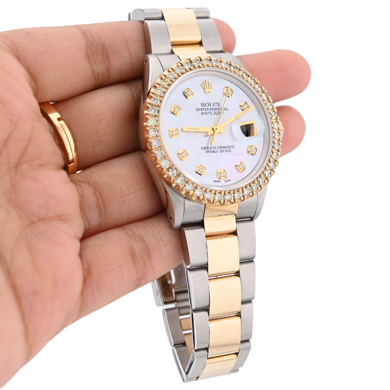 Rolex 36MM Datejust 2.5CT Natural Diamond Bezel/Dial MOP Face Men Women Watch - Elite Jewelers - Luxury Watch