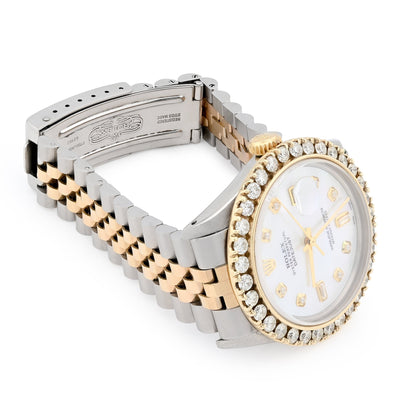 Rolex 36MM Datejust 2.5CTW Natural Diamond Bezel and Dial MOP Face 2 Tone Jubilee Band Watch - Elite Jewelers - Luxury Watch