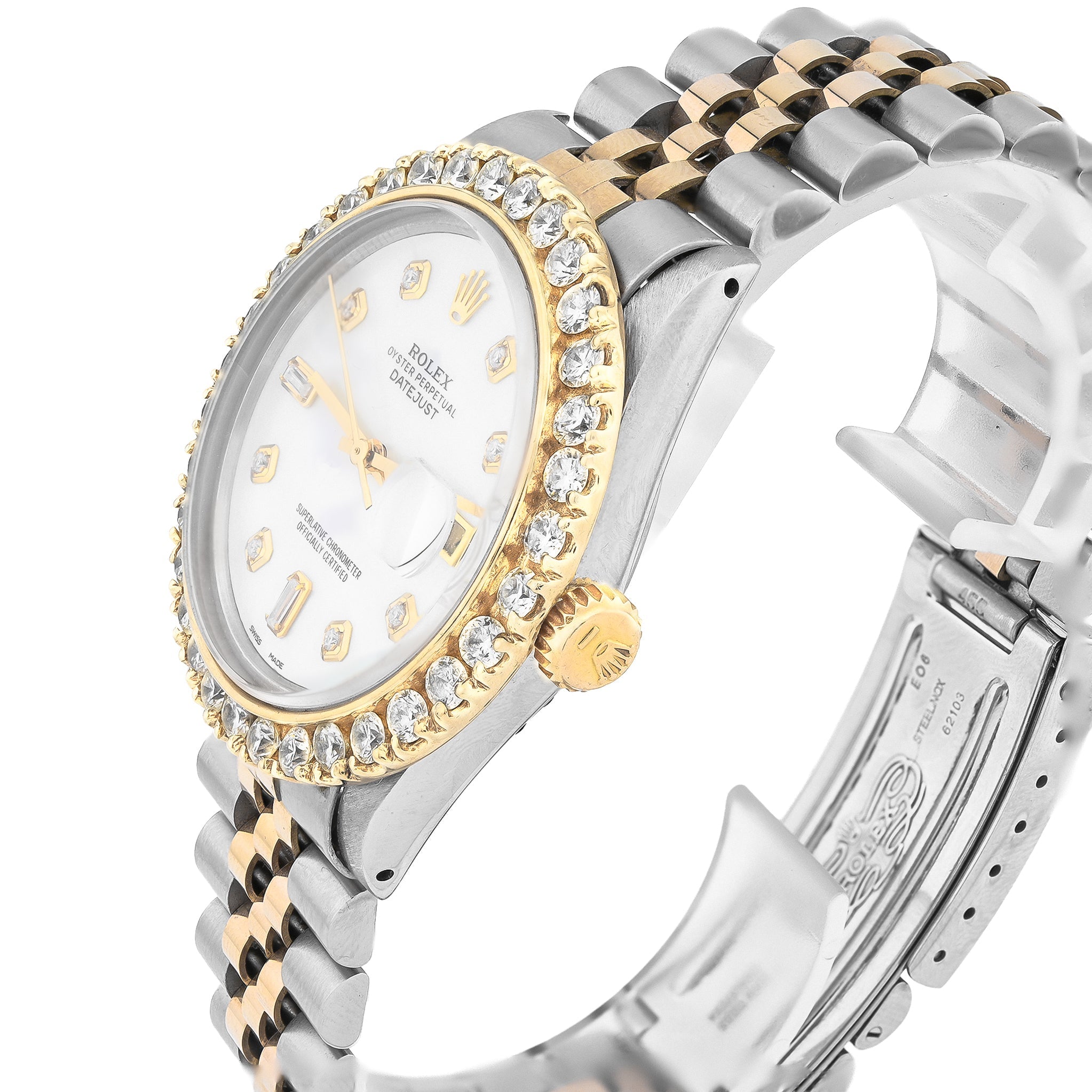 Rolex 36MM Datejust 2.5CTW Natural Diamond Bezel and Dial MOP Face 2 Tone Jubilee Band Watch - Elite Jewelers - Luxury Watch