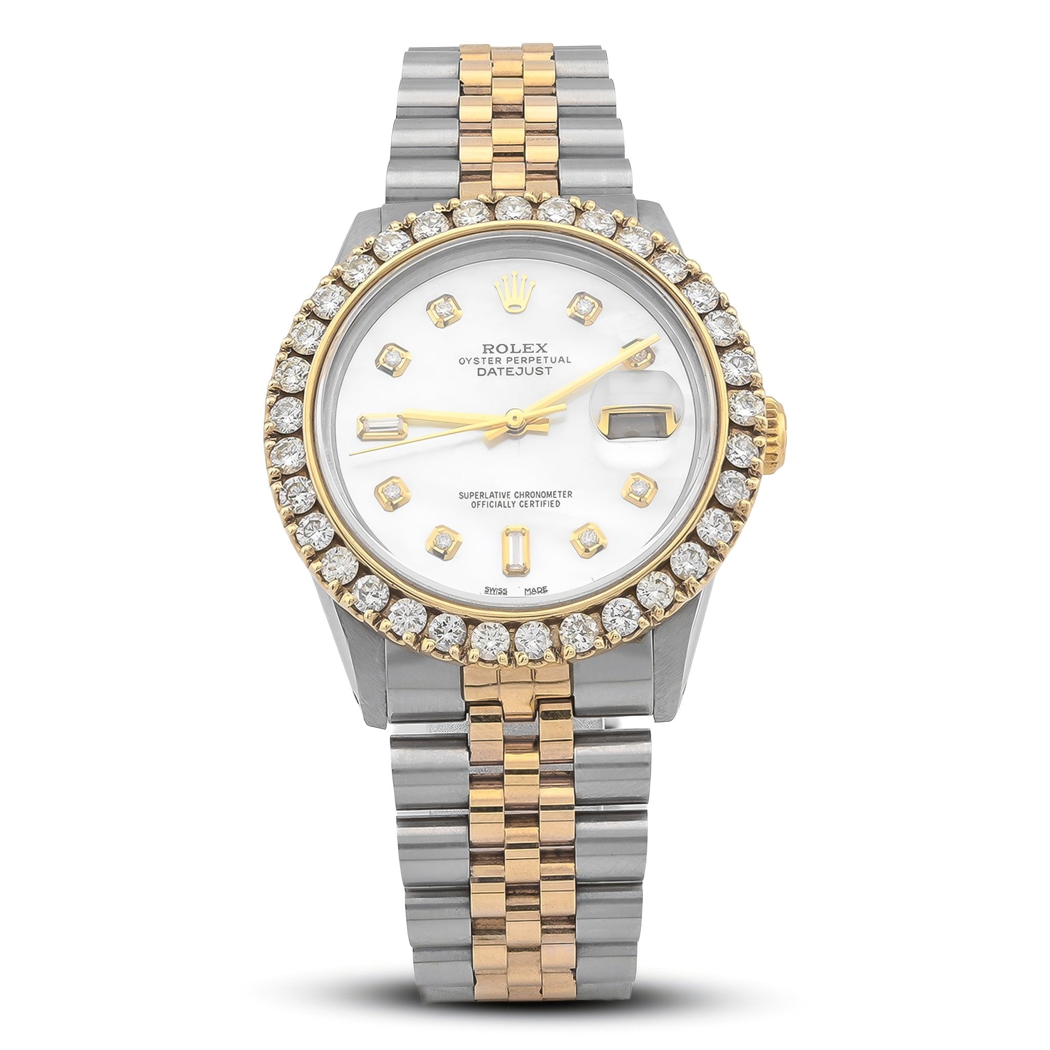 Rolex 36MM Datejust 2.5CTW Natural Diamond Bezel and Dial MOP Face 2 Tone Jubilee Band Watch - Elite Jewelers - Luxury Watch