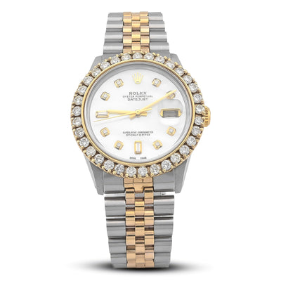 Rolex 36MM Datejust 2.5CTW Natural Diamond Bezel and Dial MOP Face 2 Tone Jubilee Band Watch - Elite Jewelers - Luxury Watch