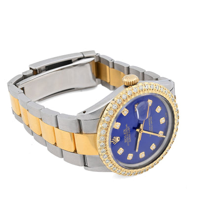 Rolex 36MM Datejust 2CT Natural Diamond Bezel/Dial Blue Face Men Women Watch - Elite Jewelers - Luxury Watch