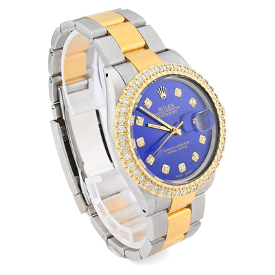 Rolex 36MM Datejust 2CT Natural Diamond Bezel/Dial Blue Face Men Women Watch - Elite Jewelers - Luxury Watch