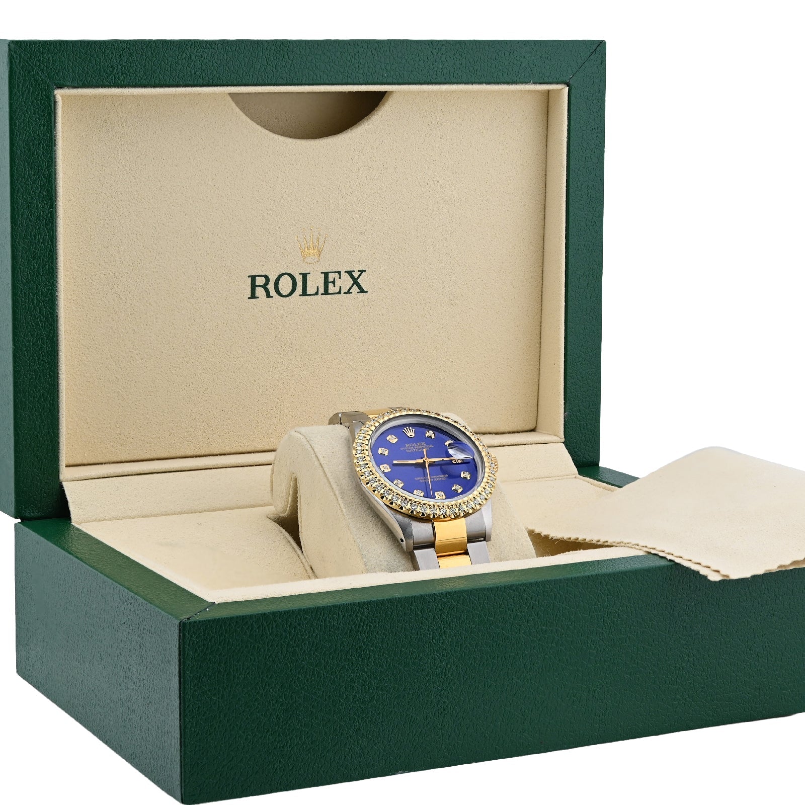 Rolex 36MM Datejust 2CT Natural Diamond Bezel/Dial Blue Face Men Women Watch - Elite Jewelers - Luxury Watch