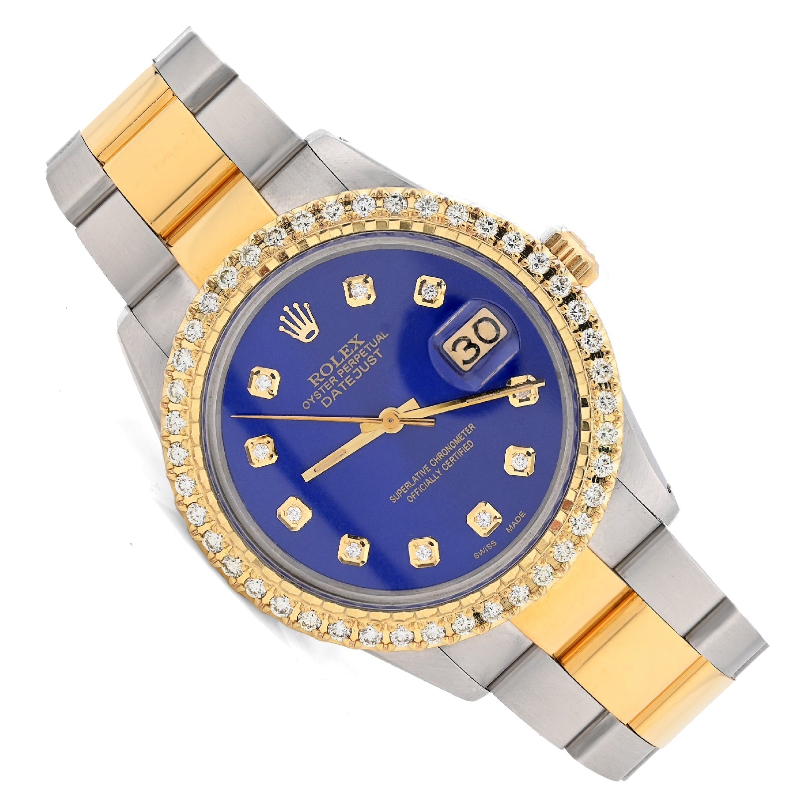 Rolex 36MM Datejust 2CT Natural Diamond Bezel/Dial Blue Face Men Women Watch - Elite Jewelers - Luxury Watch