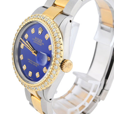 Rolex 36MM Datejust 2CT Natural Diamond Bezel/Dial Blue Face Men Women Watch - Elite Jewelers - Luxury Watch