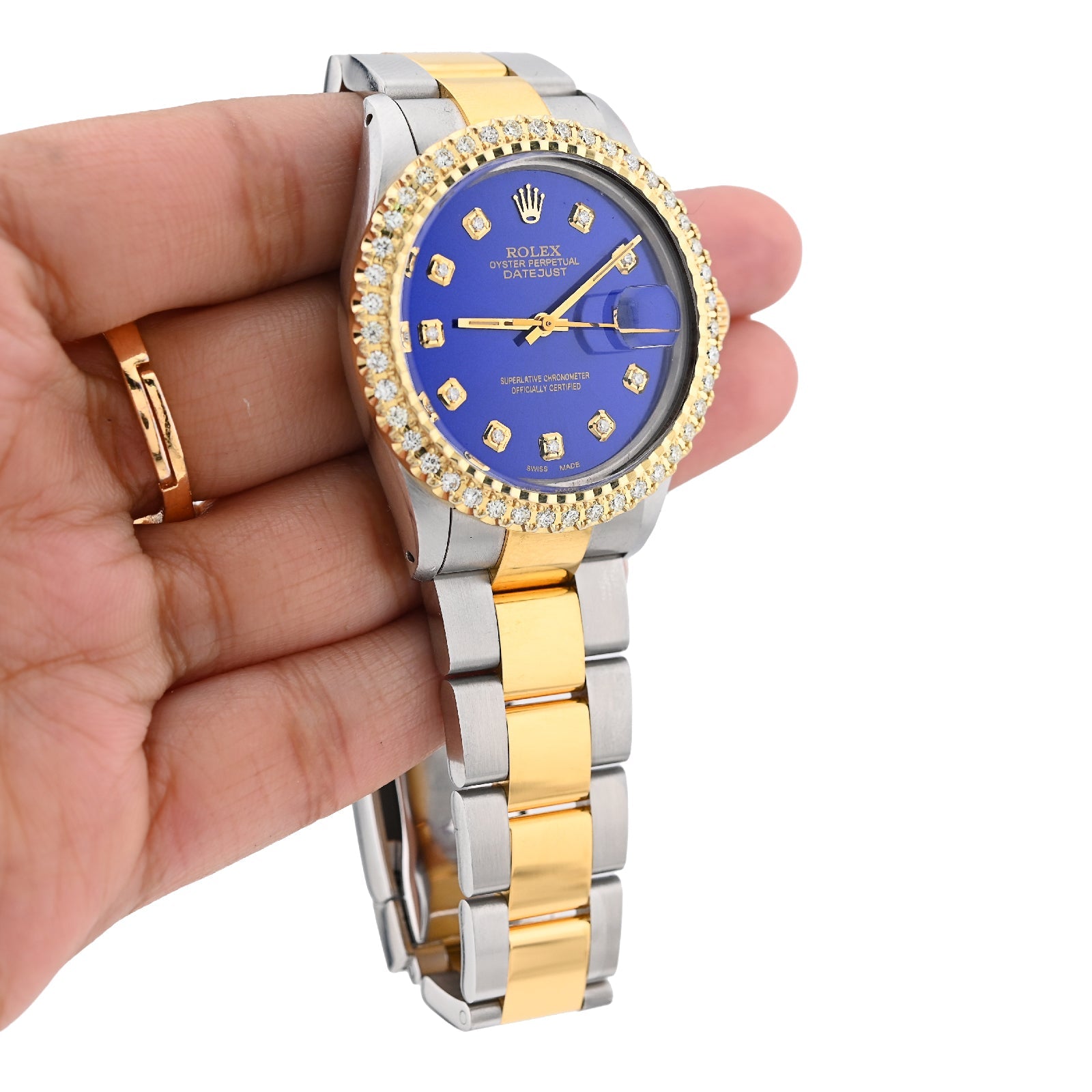 Rolex 36MM Datejust 2CT Natural Diamond Bezel/Dial Blue Face Men Women Watch - Elite Jewelers - Luxury Watch