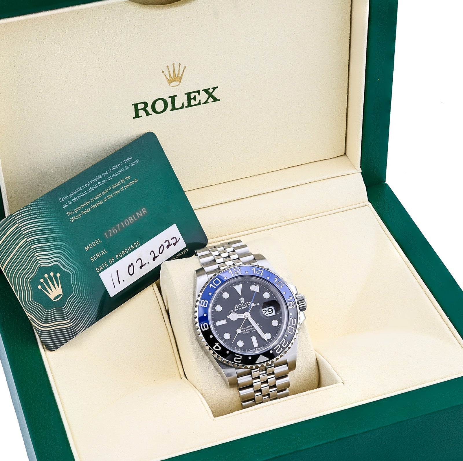 Rolex 40MM GMT - Master II BATGIRL 126710BLNR Jubilee 2022 FULL SET Box/Papers - Elite Jewelers - Luxury Watch