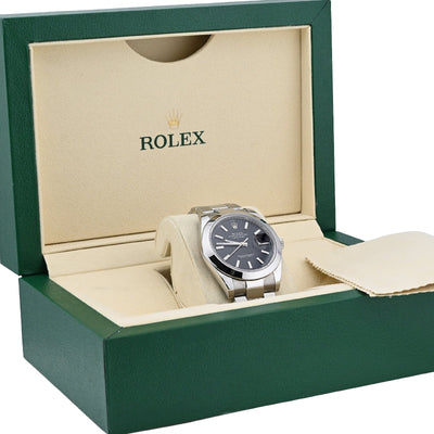 Rolex 41MM Datejust Black Face Oyester Band Smooth Bezel 2021 Stainless Steel Box/Papers Watch 126300 - Elite Jewelers - Luxury Watch