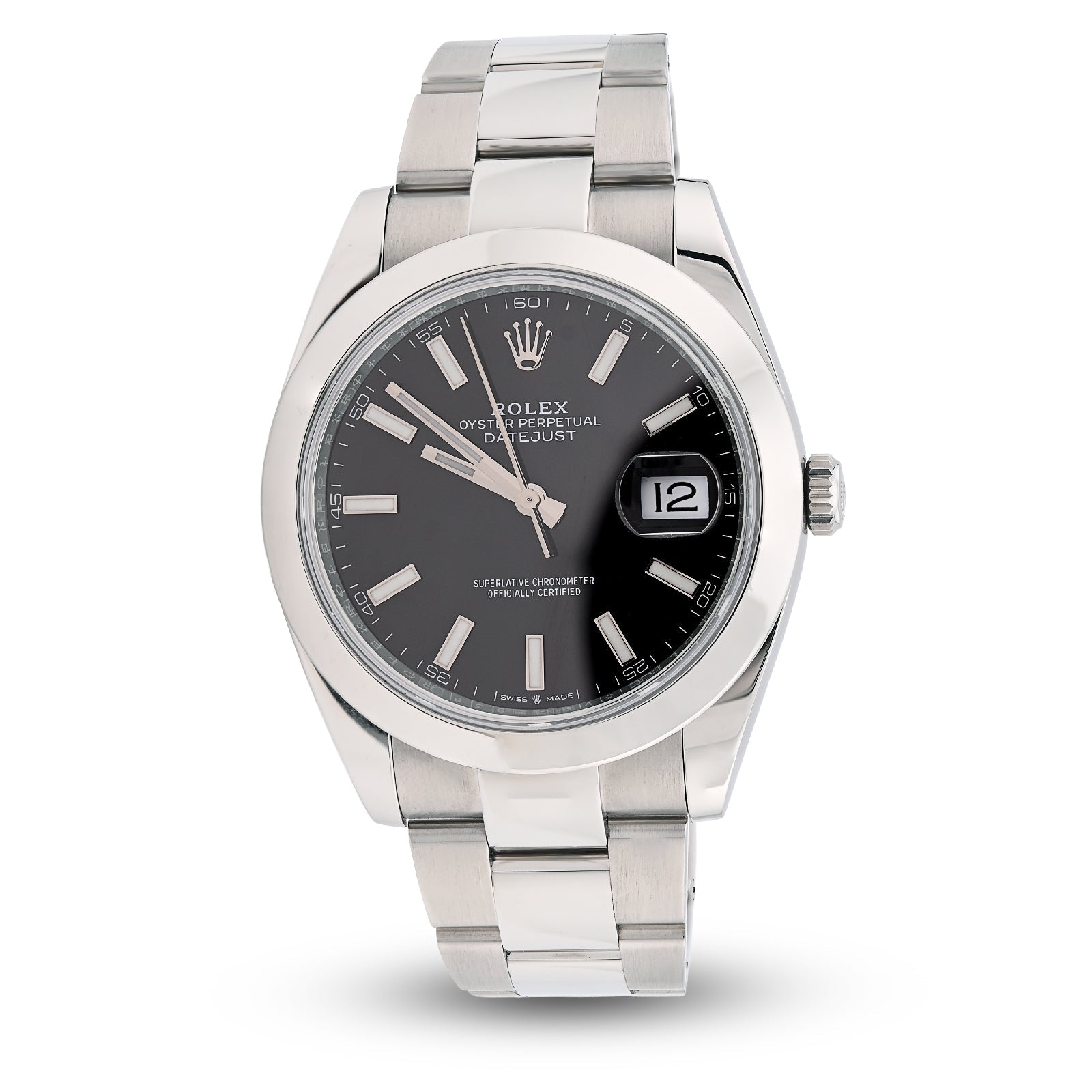 Rolex 41MM Datejust Black Face Oyester Band Smooth Bezel 2021 Stainless Steel Box/Papers Watch 126300 - Elite Jewelers - Luxury Watch