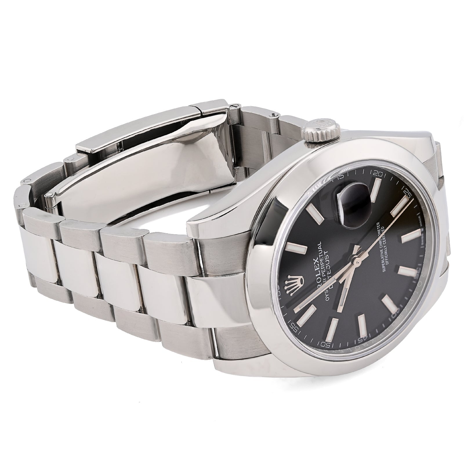 Rolex 41MM Datejust Black Face Oyester Band Smooth Bezel 2021 Stainless Steel Box/Papers Watch 126300 - Elite Jewelers - Luxury Watch