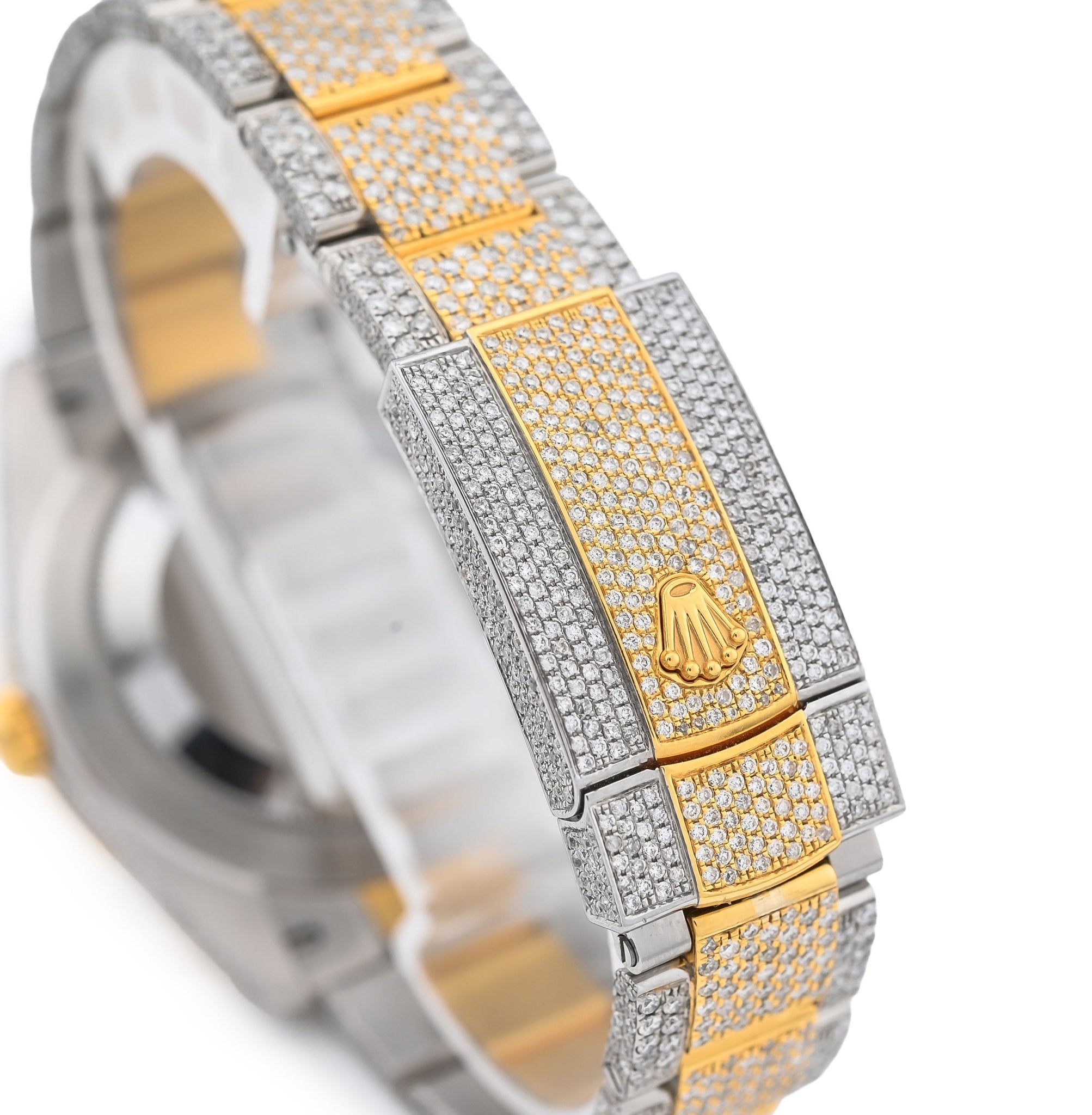 Rolex 41MM DateJust SS/18K Gold 19CT Natural Diamond Bussdown Roman Numeral Dial Oyster Band 126333 - Elite Jewelers - Luxury Watch
