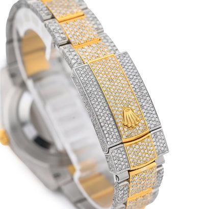 Rolex 41MM DateJust SS/18K Gold 19CT Natural Diamond Bussdown Roman Numeral Dial Oyster Band 126333 - Elite Jewelers - Luxury Watch