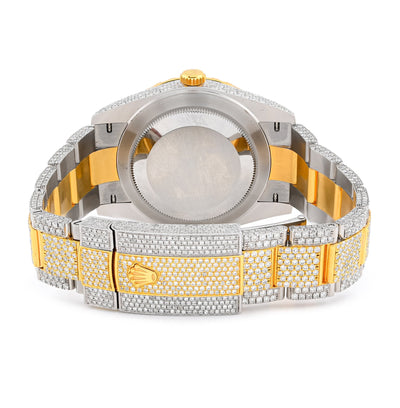 Rolex 41MM DateJust SS/18K Gold 19CT Natural Diamond Bussdown Roman Numeral Dial Oyster Band 126333 - Elite Jewelers - Luxury Watch