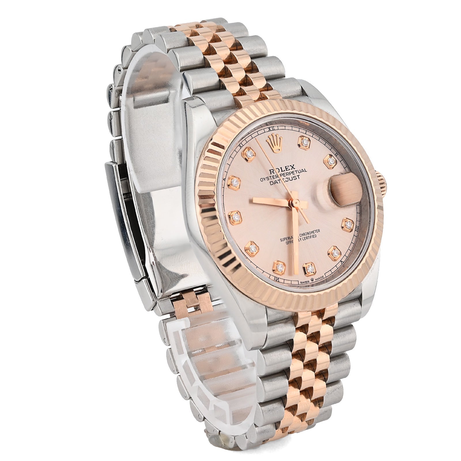 Rolex 41MM Datejust Sundust Diamond Dial 18K Everose & Steel Jubilee Band Box/Card Watch - Elite Jewelers - Luxury Watch