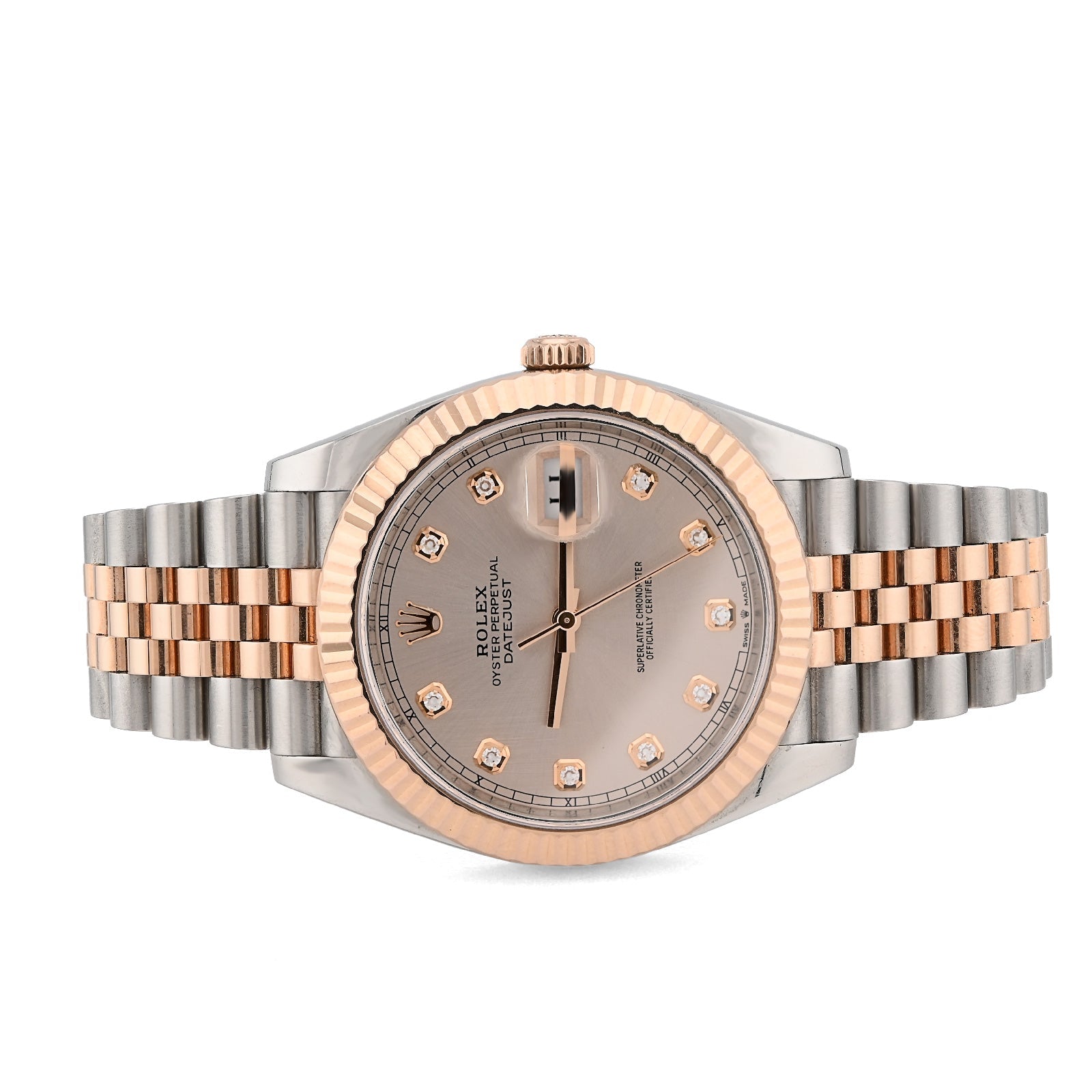 Rolex 41MM Datejust Sundust Diamond Dial 18K Everose & Steel Jubilee Band Box/Card Watch - Elite Jewelers - Luxury Watch