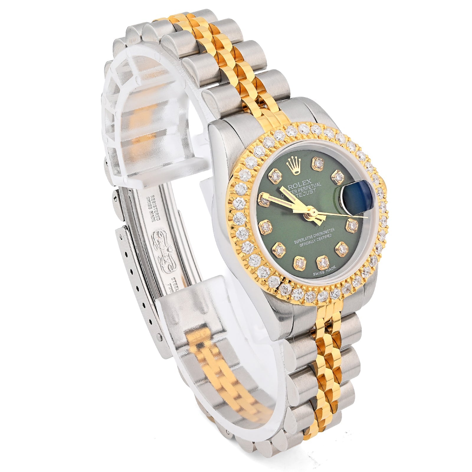 Rolex Datejust 26MM 1.5CT Green Face 