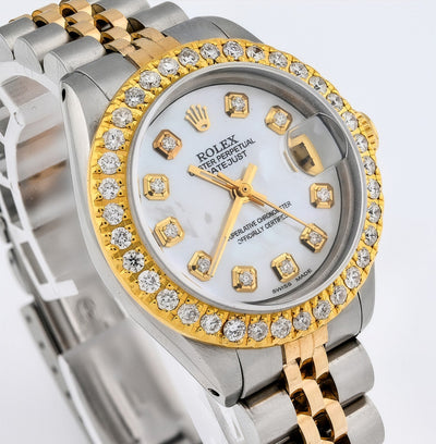 Rolex Datejust 26MM 18K Gold & Steel Diamond Bezel/Dial MOP Face Women Watch - Elite Jewelers - Luxury Watch