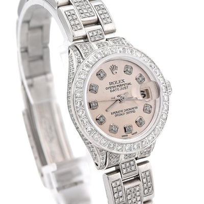 Rolex Datejust 26MM 9CT Natural Diamond Bussdown White Face Oyster Band Women Watch - Elite Jewelers - Luxury Watch