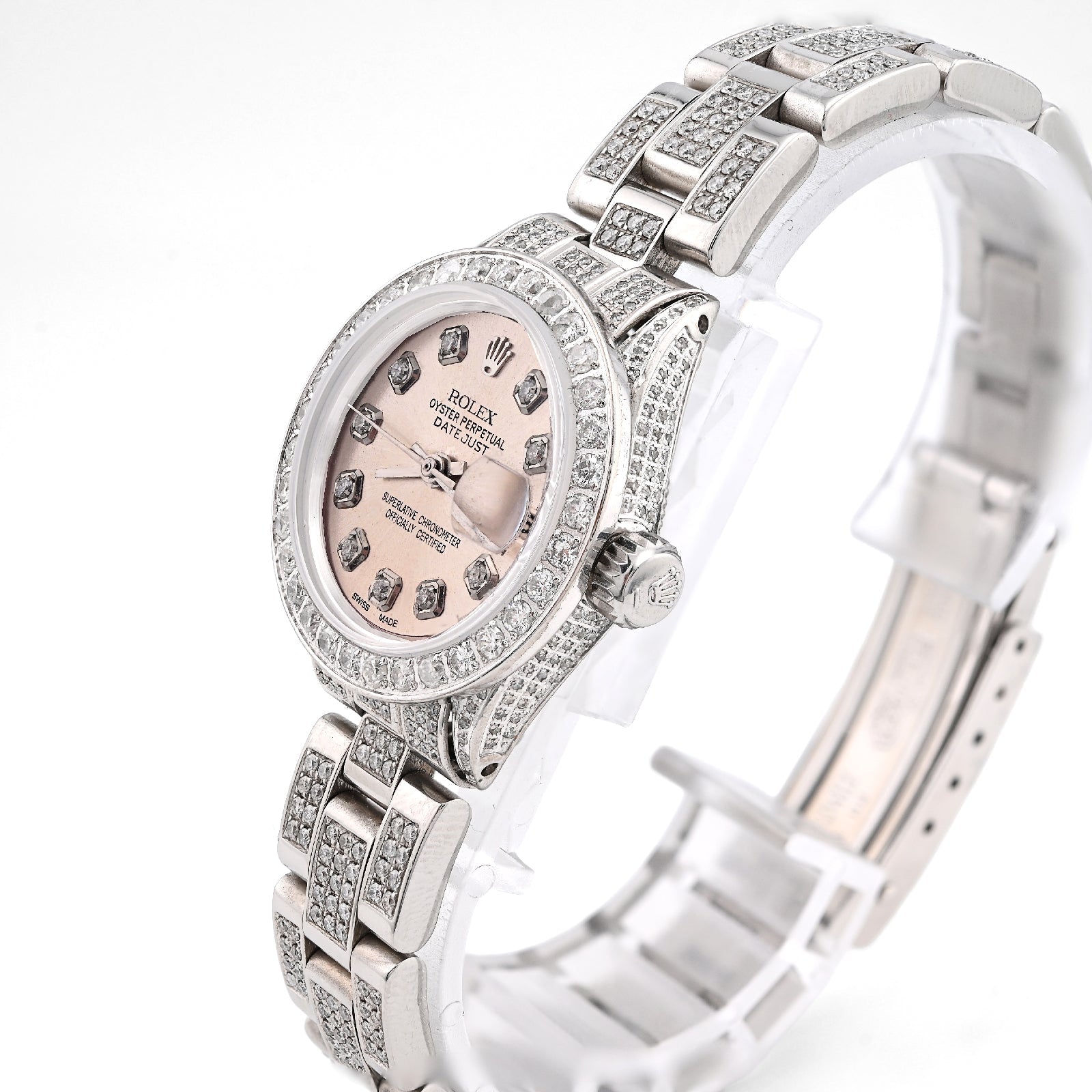 Rolex Datejust 26MM 9CT Natural Diamond Bussdown White Face Oyster Band Women Watch - Elite Jewelers - Luxury Watch