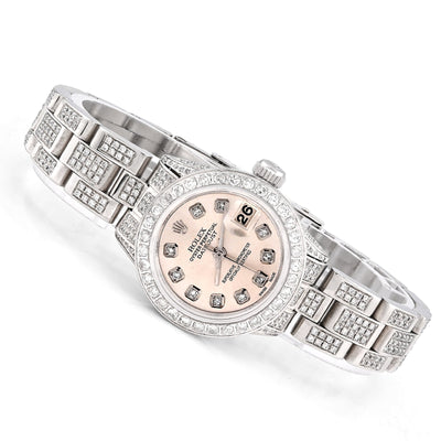 Rolex Datejust 26MM 9CT Natural Diamond Bussdown White Face Oyster Band Women Watch - Elite Jewelers - Luxury Watch