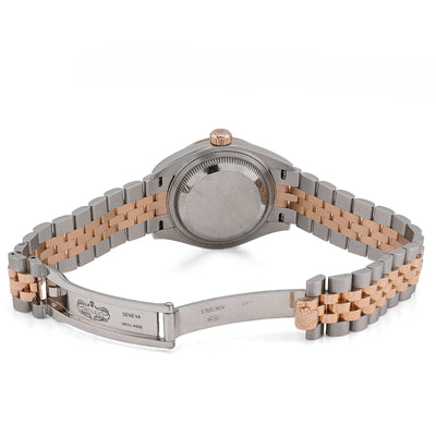 Rolex Datejust 28MM Everose Gold Two tone MOP Face Diamond Dial Fluted Bezel FULL SET Watch - Elite Jewelers - Luxury Watch