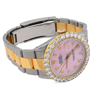 Rolex Datejust 36MM 3CT Lab Diamond Bezel/Dial Pink Face Men Women Watch - Elite Jewelers - Luxury Watch
