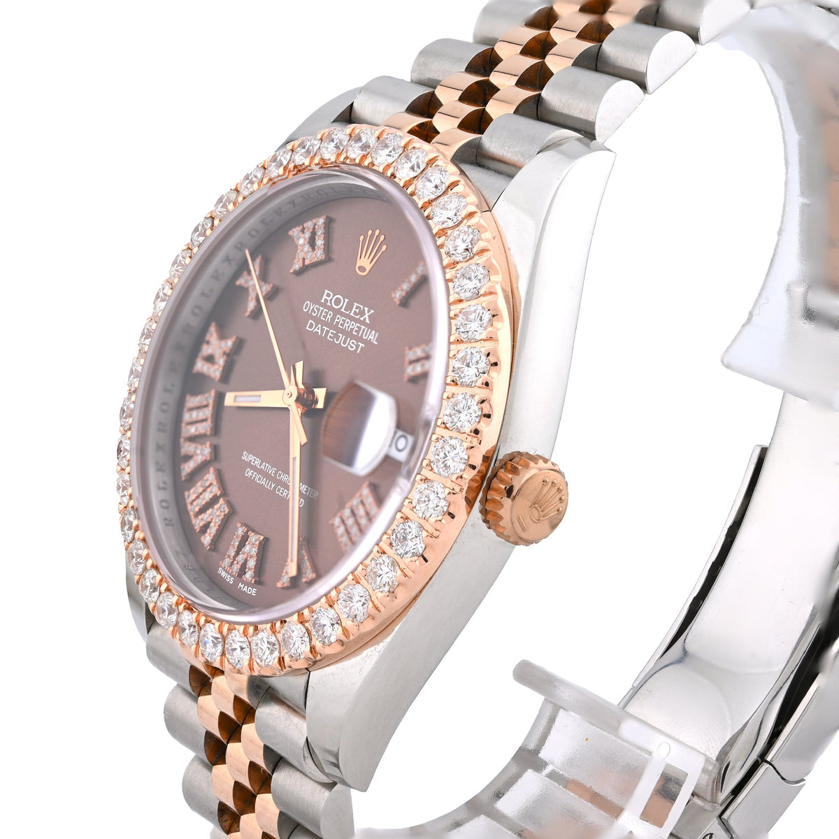 Rolex Datejust 41MM 3.5CT Natural Diamond Bezel Chocolate Face 2-Tone Jubilee Band Watch - Elite Jewelers-Luxury Watch