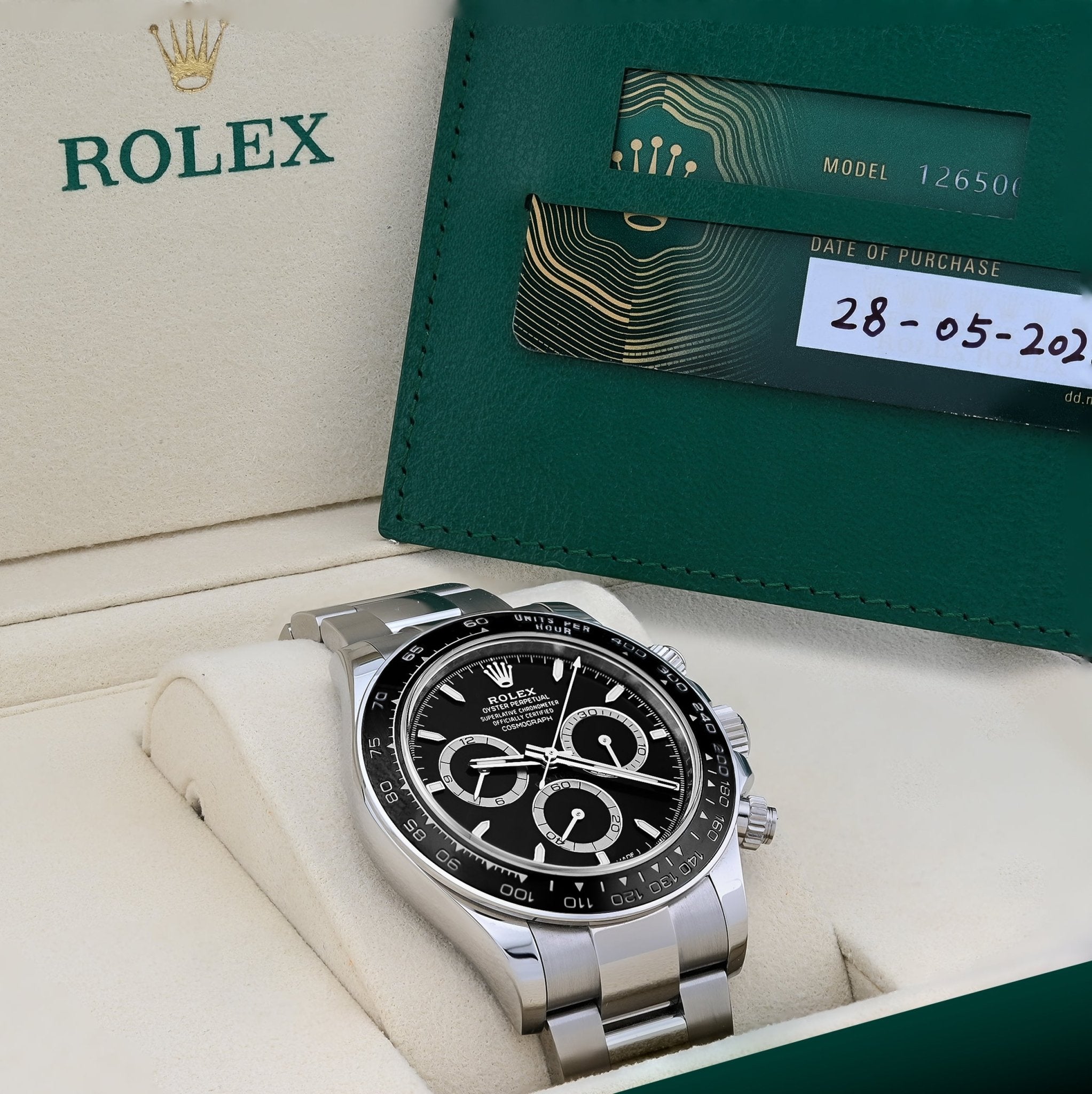 Rolex Daytona Cosmograph Black Panda Dial Ceramic Bezel Steel Oyster Band 40MM Men Watch 126500LN - Elite Jewelers - Luxury Watch