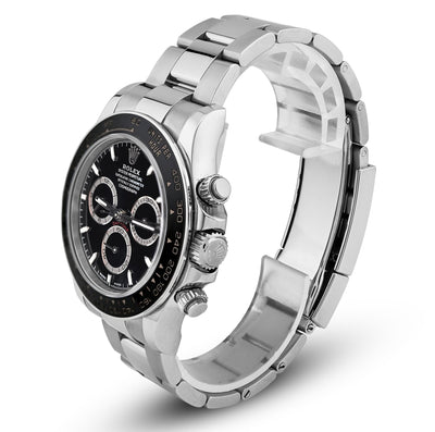 Rolex Daytona Cosmograph Black Panda Dial Ceramic Bezel Steel Oyster Band 40MM Men Watch 126500LN - Elite Jewelers - Luxury Watch