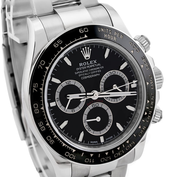 Rolex Daytona Cosmograph Black Panda Dial Ceramic Bezel Steel Oyster Band 40MM Men Watch 126500LN - Elite Jewelers - Luxury Watch
