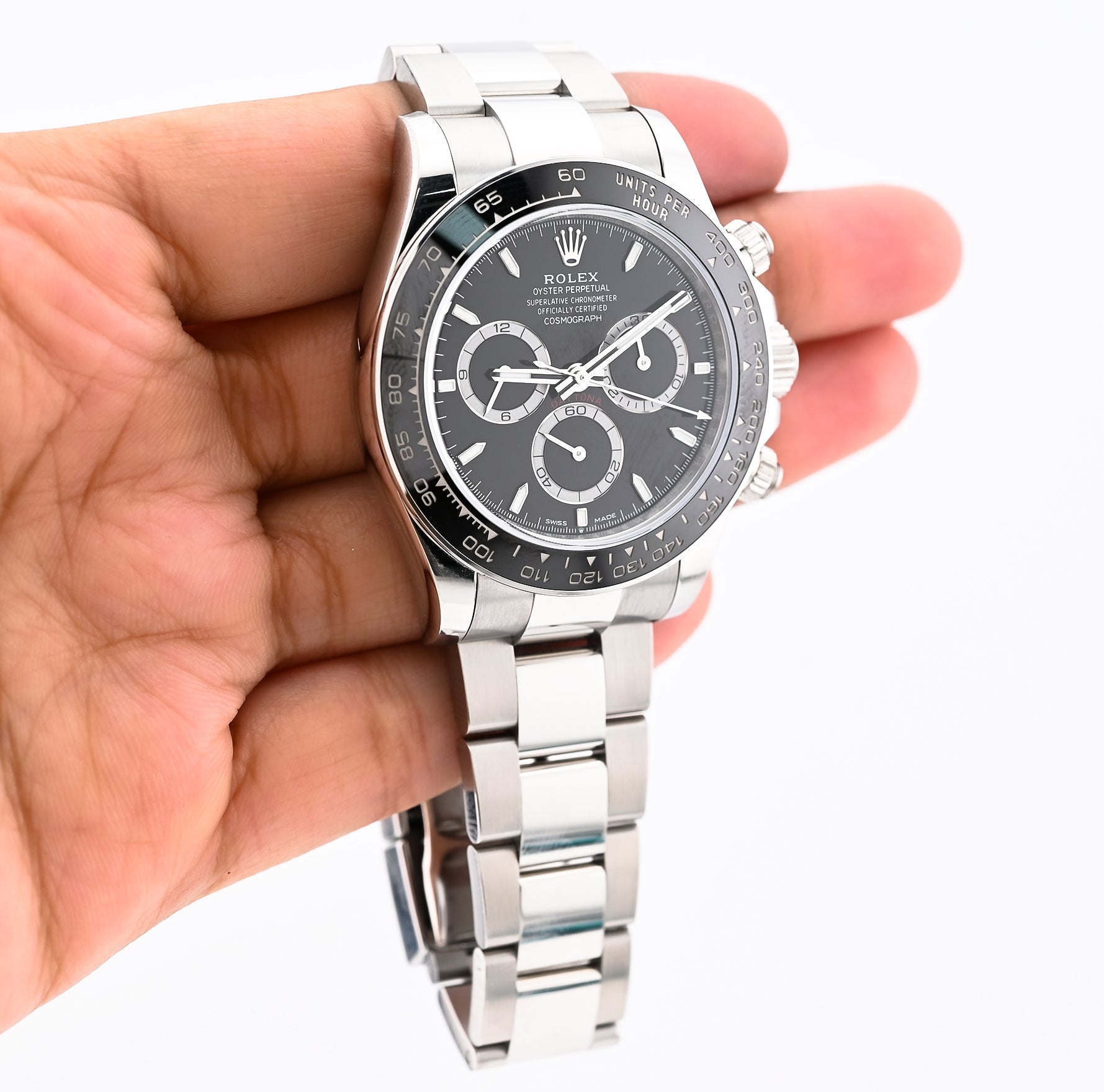 Rolex Daytona Cosmograph Black Panda Dial Ceramic Bezel Steel Oyster Band 40MM Men Watch 126500LN - Elite Jewelers - Luxury Watch