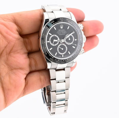 Rolex Daytona Cosmograph Black Panda Dial Ceramic Bezel Steel Oyster Band 40MM Men Watch 126500LN - Elite Jewelers - Luxury Watch